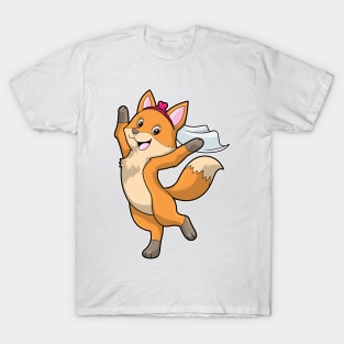 Fox as Bride with Veil & Heart T-Shirt